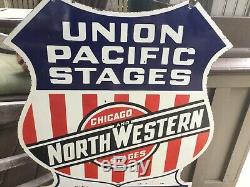 Union Pacific Chicago Étapes Double Face En Porcelaine Connexion