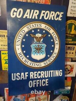 Us Air Force Usaf Recrutement Bureau Stout Sign Vietnam Era Double Face 60s