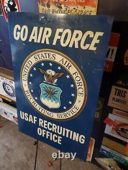 Us Air Force Usaf Recrutement Bureau Stout Sign Vietnam Era Double Face 60s