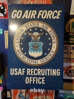 Us Air Force Usaf Recrutement Bureau Stout Sign Vietnam Era Double Face 60s