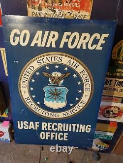 Us Air Force Usaf Recrutement Bureau Stout Sign Vietnam Era Double Face 60s