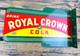 Vintage 14 X 8,5 Boisson Royal Crown Cola Rc Panneau En Porcelaine Double Face Soda Pour Station-service