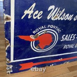 Vente de Service Pontiac Ancien, Royal Oak Michigan, Panneau en Porcelaine Double Face