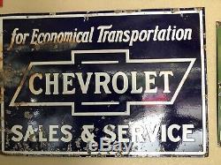 Ventes Chevrolet Sevice Double Face Porcelaine Signe