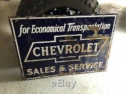 Ventes Chevrolet Sevice Double Face Porcelaine Signe