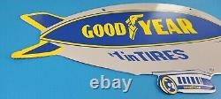 Vieille Goodyear Pneus Porcelaine Gas Aviation Blimp Double Panneau De Service