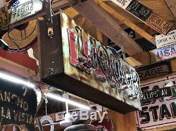 Vieux Vintage Liquor Double Face Enseignes Lumineuses Antique Patine Pub Bar Mancave Taverne