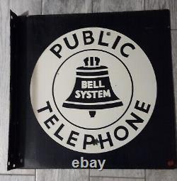 Vintage 18 Bell Système De Téléphone Public Panneau Double Côté Avec Brange Et Répertoire