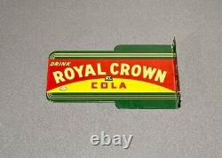 Vintage 1936 15 Royal Cola Double Sided Flanged Porcelain Sign Car Gas Oil<br/>	
<br/>
 Translation: Enseigne en porcelaine double face fléchée vintage Royal Cola 15 de 1936 pour voiture essence et huile