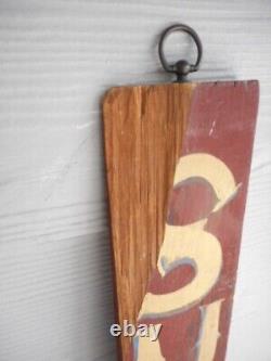 Vintage 1950's-60's Folk Art Wood Double Sided Ice Cream Trade Sign In Old Paint