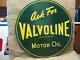 Vintage 1952 Immense Double Face Valvoline Huile Moteur Signe Antique Old Gas 9337