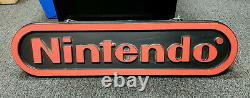 Vintage 4 Pieds Nintendo Double-sided Hanging Store Signe D’affichage Promotionnel Nes