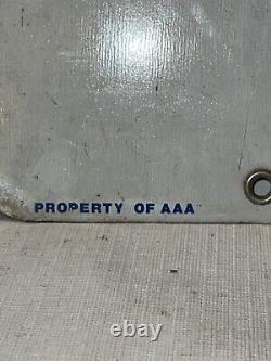 Vintage Aaa Approuvé Réparation Automatique Double Côté Métal Panneau Publicitaire Americana