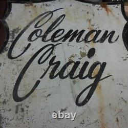 Vintage Antique Coleman Craig Funeral Home Double Sided Sign Batesville, Mme Epsp