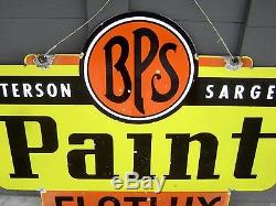 Vintage Bps Paint Sign Flatux Satgent Double Face En Porcelaine Originale Rare
