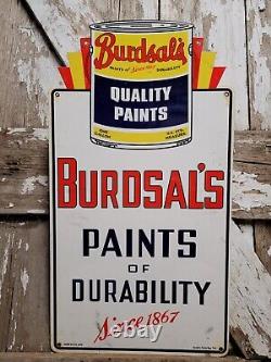 Vintage Burdsals Porcelaine Signe 1953 Peinture Approvisionnement Oil Gaz Double Face Art Déco