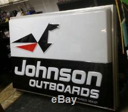 Vintage C. Signalisation Double Face Du Concessionnaire Johnson Boat Motors Des Années 1960-1970