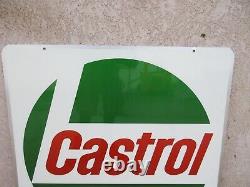 Vintage Castrol Motor Gas Station Sign Stout Lite Double Face