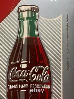 Vintage Coca-cola Coke Double Face Plaque De Bretelle Limitée Réédition Rare Collectable
