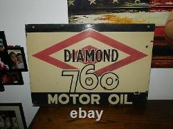 Vintage Diamond 760 Signal Porcélien Des Automobiles (32 X 22) Double Face