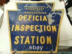 Vintage Double Face Officielle Pennsylvanie State Dot Panneau D'inspection
