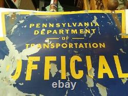 Vintage Double Face Officielle Pennsylvanie State Dot Panneau D'inspection