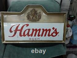 Vintage Double Sided Hamm’s Beer Electric Light-up Bar Signe 25l X 14.5h X 4w