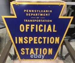 Vintage Double Sided Pa Dot Bureau D'inspection Officielle Panneau Pennsylvanie