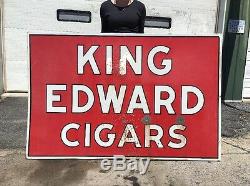 Vintage Double Sided Porcelaine King Edward Cigares Signe 70 X 46 Garage Bar Pub