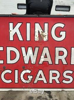 Vintage Double Sided Porcelaine King Edward Cigares Signe 70 X 46 Garage Bar Pub
