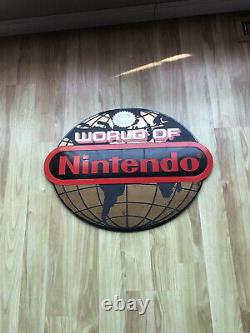Vintage Double Sided World Of Nintendo Plastic Enamel Double Sign! Globe