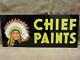 Vintage Doubled Sided Chief Paint Sign Antique Old Metal Store Hardware 8234