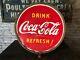 Vintage Drink1941 Coca Cola Lollipop Double Face Signe Publicitaire En Coke De Coca