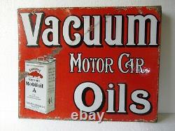 Vintage Gargoyle Vacuum Motor Car Oil Sign Board Porcelaine Émail Double Sided2