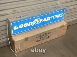 Vintage Goodyear Pneus Gas Service Station 36 Double Sided Lighted Sign Works