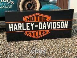 Vintage Harley Davidson Moto Double Face Dec Concession Mancave Garage