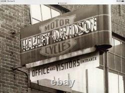 Vintage Harley Davidson Moto Double Face Dec Concession Mancave Garage