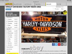 Vintage Harley Davidson Motorcycle Double Face Signaire Mancave Garage