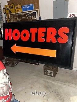 Vintage Hooters Lighted Pole Signe Double Face