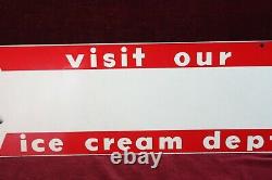 Vintage Ice Cream Advertising Sign Double Sided Enamel Prenez Quelques Home 1950's