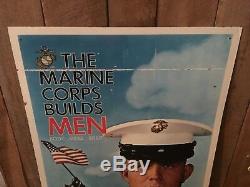 Vintage Les Marines Corp Builds Hommes 1967 Recrutement Signe Semper Fi Double Face