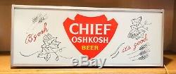 Vintage Lighted Chef Oshkosh Bière Signe, Signe Double Face Rare