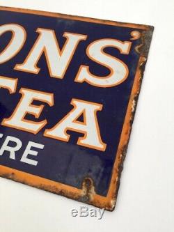 Vintage Lyons Tea Double Face Émail Publicité Signe