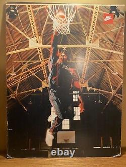 Vintage Michael Jordan Nike Air Rare Signe Publicitaire À Double Face Des Années 1980