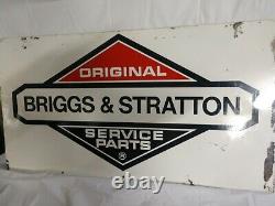 Vintage Original Briggs & Stratton Service Parts Dealer Sign Double Sided
