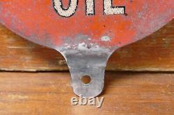 Vintage Original Des Années 1930 Monogram Oil Double Face Lubester Paddle Gas Oil Sign