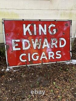 Vintage Original Double Sided Porcelain King Edward Cigars Signe 70 X 46