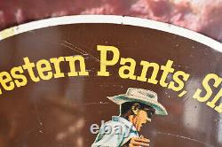 Vintage Original Lee Riders Western Pantalons & Chemises Panneau Publicitaire Double Face