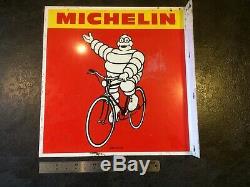 Vintage Original Michelin Signe Bike Shop Publicité Bilaterale