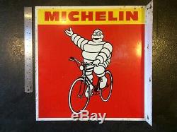 Vintage Original Michelin Signe Bike Shop Publicité Bilaterale